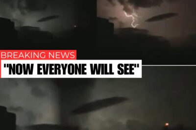A mᴀssive, cigar-shaped UFO appears during a thunderstorm in Tucumán — lightning briefly reveals its eerie silhouette in the sky.
