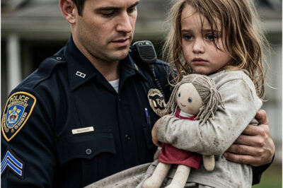 A police officer discovers a little girl alone in an abandoned house, clutching a handmade doll.