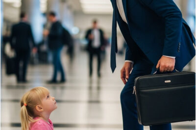 As he rushed toward his flight, a man tripped over a little girl sitting by the gate.