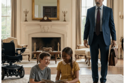 🔥 The Billionaire Father Came Home Early and Discovered a Heart-Stopping Moment That Changed His Relationship with His Son Forever... Marcus Blackwood’s sleek black town car pulled into the grand driveway of his Connecticut estate with an unsettling quietness. It was three hours earlier than expected, and he hadn’t informed anyone—his assistant, the staff, or even his twelve-year-old son, Tommy. Something felt off in the house lately. There had been whispers among the servants, a strange shift in the air, and worst of all, Tommy’s coldness toward him. Tommy, the boy Marcus had once adored more than anything, had withdrawn into himself after the tragic car accident that took his mother’s life two years ago. Though Marcus spared no expense—top doctors, private tutors, and the best equipment money could buy—his son seemed more distant with each passing day, his laughter a distant memory. Marcus wasn’t sure what he was expecting, but nothing could have prepared him for what he found when he entered the house. It was quiet, too quiet. His polished shoes echoed on the marble floors as he walked through the halls, his tie loosening with each step. His heart raced with suspicion, the weight of the unspoken tension settling on him like a heavy cloak. Then he heard it. Laughter. Not the empty chuckles Tommy offered at his medical appointments, not the strained smiles he gave his therapist. No, this was real laughter. Unrestrained, pure, joyous laughter—the kind that Marcus hadn’t heard in years, the kind that had been missing since the day of the accident. Following the sound, Marcus pushed open the living room door, and there, in the center of the room, he saw it. On the thick carpet, a young girl about Tommy’s age was crawling on all fours, her long hair flowing behind her. And there, sitting on her back, was Tommy. His wheelchair, usually a constant reminder of his limitations, was nowhere in sight. Instead, Tommy was giggling uncontrollably, his cheeks flushed with happiness. “Faster, Luna, faster!” he cried, gripping the girl’s shoulders tightly as she crawled across the room, his laugh echoing in the grand space like music. Marcus’s stomach twisted into knots. His son, the boy who had been so lost, so distant, was laughing—really laughing. But even more unsettling was the sight of his son riding on the back of a housemaid’s daughter like she was a toy. Rage surged through Marcus. Shame followed close behind. He cleared his throat, his voice cold and harsh as it rang through the room. “What is the meaning of this?” Both children froze in an instant. Luna carefully helped Tommy down, her eyes wide with fear. “I’m sorry, sir,” she whispered, her voice shaking. “We were just playing.” “Playing?” Marcus’s voice turned bitter, almost venomous. “This is my home, not a playground. You are a servant’s child—you don’t belong here.” The words landed like a slap. Tommy’s smile vanished, his face falling into confusion and hurt. “But Daddy—” Tommy began, his voice small, pleading. Marcus’s fury flared. “Silence,” he snapped, the command final and cold. “You will never touch my son again.” But then, something happened that Marcus never expected. Something that would shake him to his core. Tommy, fragile and small, pulled himself upright. His hands gripped the edge of the couch as he stood, trembling with effort. And for the first time in years, Marcus saw fire in his son’s eyes. “Stop it, Daddy!” Tommy shouted, his voice raw with emotion. “Stop being mean to her! She’s my friend!” The room fell into stunned silence. For a fleeting moment, Marcus saw the child he had lost, the boy he thought he would never get back. His son, standing tall—not physically, but in spirit. It was a moment that changed everything. And as the weight of Tommy’s words settled over him, Marcus knew that something had shifted forever. Tommy wasn’t the boy he remembered. He was his own person now. And Marcus was going to have to learn how to see him that way, or risk losing him completely. 👇