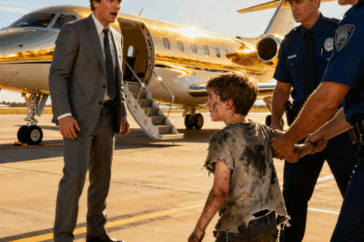 He was seconds away from boarding when a boy’s voice cut through the noise — desperate, trembling. “Don’t get on that plane!” Everyone turned. The man in the navy suit froze mid-step. A billionaire, on his way to close the deal of a lifetime, suddenly staring at a kid who looked like he hadn’t eaten in days. “What did you just say?” he asked, voice low but sharp. The boy’s eyes were wide, terrified. “You’ll die if you get on that plane.” And for a moment, even the airport went silent.