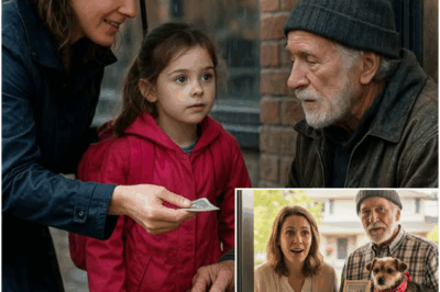 A young mother bought a birthday cake for a homeless old man in the rain — but the next morning, he knocked on her door with a truth that shattered everything she thought she knew.