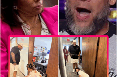 The studio lights snapped harder than the cameras could adjust when Jeanine Pirro leaned in and whispered, “He shouldn’t have poked the bear…” Tyrus cracked his knuckles, tossed a glance toward the rival-network montage on the screen, and muttered, “Then let him face the wrath.” The control room froze. Producers stopped talking. Something in their tone wasn’t about ratings — it sounded like a declaration. And the moment Pirro slid a thick folder across the desk, the entire panel realized this wasn’t the segment they rehearsed… it was the warning they’d been sitting on.