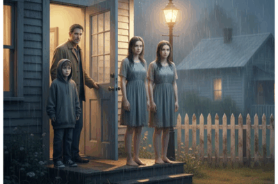 🚨 A Poor Single Dad Takes In Two Lost Twins in the Rain... But Their Billionaire Father Holds a Secret That Will Shock You... The rain poured relentlessly that evening, transforming the narrow streets of Maple Hollow into shimmering rivers of mud. Daniel Harper, his coat pulled tightly around him, hurried his 7-year-old son, Leo, toward their modest rented home. Life had been hard for Daniel—ever since his wife passed two years ago, he had been juggling two part-time jobs just to keep food on the table. But that night, everything would change. As Daniel locked the door, he noticed movement near the gate. Two teenage girls, no older than sixteen, stood shivering under a flickering streetlight, soaked to the bone. Their identical faces made it clear—they were twins. “Please, sir,” one of them said, her voice trembling. “We’re lost. The bus left us miles behind, and no one is answering their doors around here. Can we stay somewhere warm tonight?” Daniel hesitated. He hardly had enough blankets or food, but the fear in their eyes made him soften. “Come in,” he said at last. “You can dry off inside.” The girls introduced themselves as Emma and Lily. They were polite, speaking softly and with an unusual grace for their age—each word they spoke hinted at a upbringing far removed from Daniel’s humble life. They ate a bowl of instant soup, but spoke little about their parents, only mentioning that their father was “traveling abroad.” Daniel didn’t ask further. Later that night, after Leo had fallen asleep, Daniel noticed Emma silently wiping away tears by the window. “Are you okay?” he asked softly. She nodded, but her eyes told a different story. “Thank you for taking us in,” she whispered. “No one else would have.” The next morning, Daniel thought it would end there—that the girls would contact their family and life would return to its quiet struggle. But when a sleek black car pulled up outside and a man in a tailored suit stepped out, everything changed. “Girls!” he called, rushing toward them. The twins ran into his arms, tears streaming down their faces. The man turned to Daniel. “You... you’re the one who took them in?” Daniel nodded, unsure what to say. Then, the man’s next words left him speechless. “I’m Charles Langford. Their father.” 👇