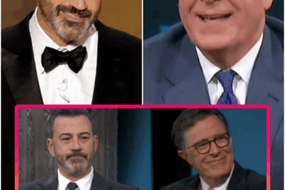 The studio lights were still warming up when the energy in late-night TV snapped into something no one had seen coming. Jimmy Kimmel and Stephen Colbert — two hosts who’ve traded jabs, ratings battles, and years of quiet rivalry — ended up across from each other in a moment that felt way too charged to be planned. Crew members said the air felt “off,” like both men were carrying something unsaid. And when Colbert leaned in and murmured, “You really want to do this on camera?” Kimmel didn’t blink. That’s when everyone realized this wasn’t stunt TV… it was something breaking open.