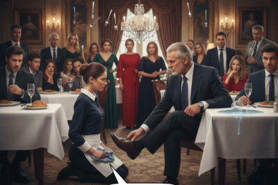 A Billionaire Ordered a Waitress to Kneel and Clean His Shoes — But Her Reply Made the Whole Restaurant Go Silent