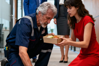 An intern shared lunch with the janitor — and the office laughed, not knowing he was the man who signed their paychecks.