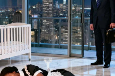 A billionaire stormed into his penthouse at dawn and found his maid asleep on the nursery floor — holding his newborn twins against her chest to keep them alive.