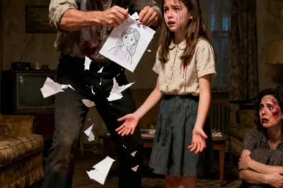 A father tore his daughter’s drawing apart — and that single act of cruelty became the moment his family stopped being afraid of him.