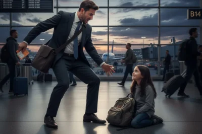 A businessman yelled at a little girl in an airport — minutes later, her strange warning saved his life.