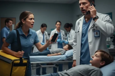 A delivery driver burst into the ER screaming for help — but when the chief doctor shoved her aside, he didn’t know the dying boy she was carrying was her husband’s son.