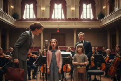 A rich mother screamed at her daughter during a music audition — but when a homeless flower girl whispered one quiet correction, the conductor stopped the entire orchestra.