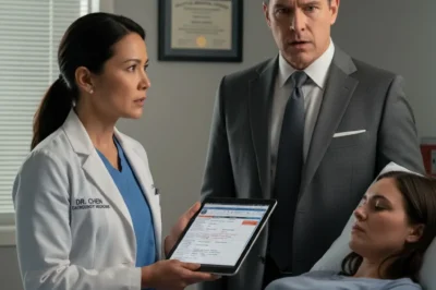 A husband claimed his wife had “slipped on the stairs” — but when the doctor opened her file, the silence that followed tore his entire story apart.