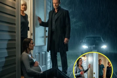 A husband and his mother locked a pregnant woman out in the rain — but when she returned at midnight, she wasn’t alone, and the man beside her made them both wish they’d never touched that door.