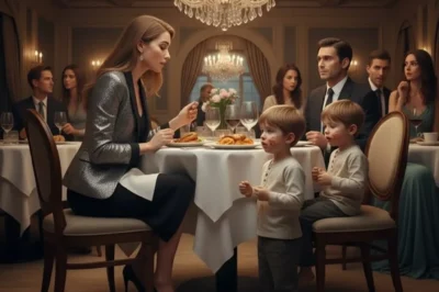 A millionaire mother lost her two sons eight years ago — and when two barefoot boys appeared at her table, asking for scraps, she realized the past hadn’t stayed buried after all.