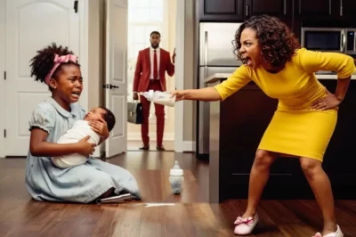 The sound came first—a cry Marcus had dismissed too many times. But this time, beneath his baby’s sobs, came a voice that shattered him: “Please… don’t hurt us anymore.” He froze at the doorway. His daughter, six years old, shielding her brother on the floor. His wife—her stepmother—standing over them, hand raised. In that instant, Marcus stopped being a grieving husband. He became something else entirely.