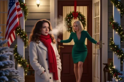 When my sister opened the door on Christmas Eve, she didn’t even let me speak. “We don’t want you here,” she said — and slammed it in my face. Behind her, my entire family laughed, glasses raised. I walked back to my car, holding the cake I’d baked and the wine I’d bought. But when Dad called minutes later asking why I hadn’t shown up, I realized the lie she’d told — and the revenge I was about to serve was ice-cold.