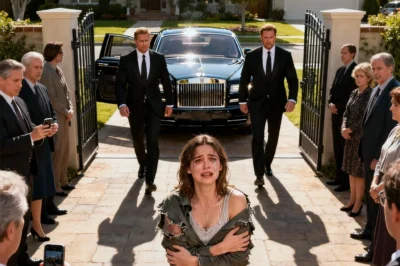 They forced her to strip in the courtyard, laughing as she begged them to stop. “You used our family’s money,” her mother-in-law sneered, yanking off her coat while her husband just watched. Phones were recording, insults flying — until two black Rolls-Royces pulled up, and the men who stepped out made everyone in that mansion forget how to breathe. “Who dared touch our sister?” one of them thundered.
