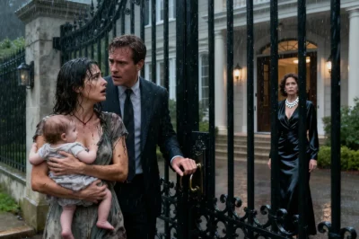 The girl’s voice cracked through the wind like glass: “Sir, please… I’ll do anything. My daughter hasn’t eaten.” Charles Whitmore turned, ready to send her away—until he saw it. The small crescent birthmark below her ear. The same one his sister’s baby had, two decades ago, before his father threw them both out. His blood ran cold. “What’s your name?” he whispered.