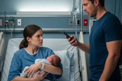 I was still dizzy from the smell of antiseptic and adrenaline when I saw my ex-wife in the hospital hallway. “Congratulations,” she said—then froze. Her eyes darted toward the room where my wife lay holding our newborn. The color drained from her face. She whispered, “That’s not possible,” and ran. Seconds later, my phone buzzed with her message: Go to the police. Right now. That woman isn’t—