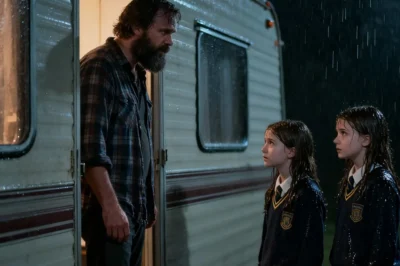 The twins were shivering shadows under a broken awning, ignored by every porch light on the block—until a poor single father stopped. Daniel Harris had nothing to spare, not even space, yet when the girls whispered, “Please… just somewhere warm,” he opened his door anyway. He didn’t know the storm he’d stepped into… or the billionaire who was about to find him.