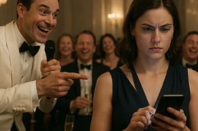 The laughter hit harder than any insult, echoing off the glass walls as my sister’s guests stared at me like I was the evening’s entertainment. Hayden pointed, smirking, calling me “family charity” and “better suited for hospitality.” Cameras flashed. My parents looked away. And that was the moment I pulled out my phone, dialed one number, and said the words that froze the entire party mid-breath.