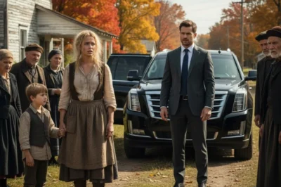 For a decade, she walked the village road with her son’s hand in hers while neighbors whispered that she didn’t even know the father. But on a crisp autumn morning, the gossip died in their throats as a fleet of black SUVs rolled up to her tiny house — and the man who stepped out made every cruel rumor collapse in seconds.